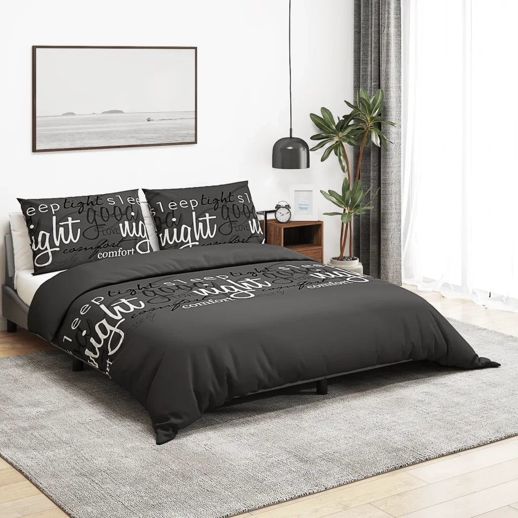 Set Copripiumino Nero 200x200 cm in Cotone 136534