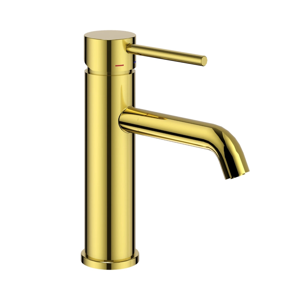 Miscelatore per lavabo jazz con leva in metallo e sistema quickinstall integrato *** finitura- oro lucido, confezione 1
