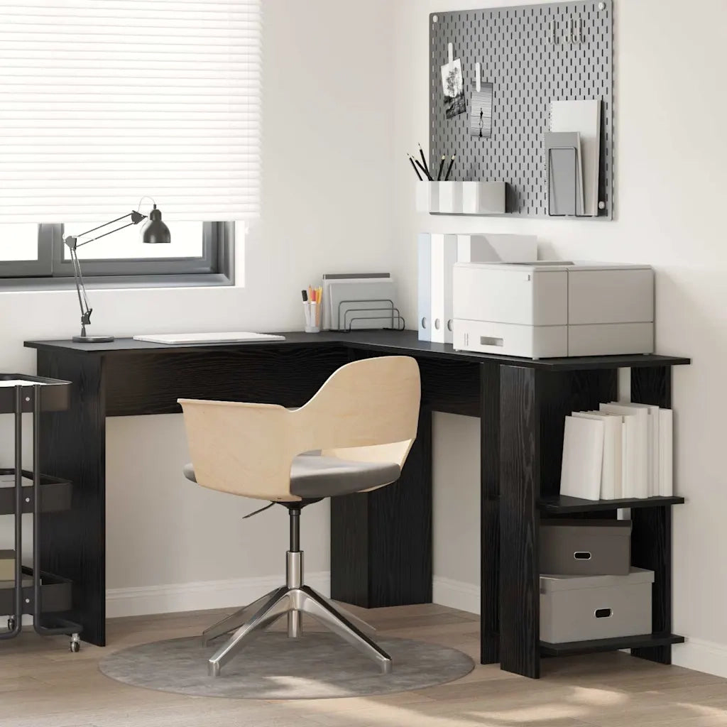 Scrivania ad angolo Rovere Nero 140 x 113,5 x 75 cm 869555