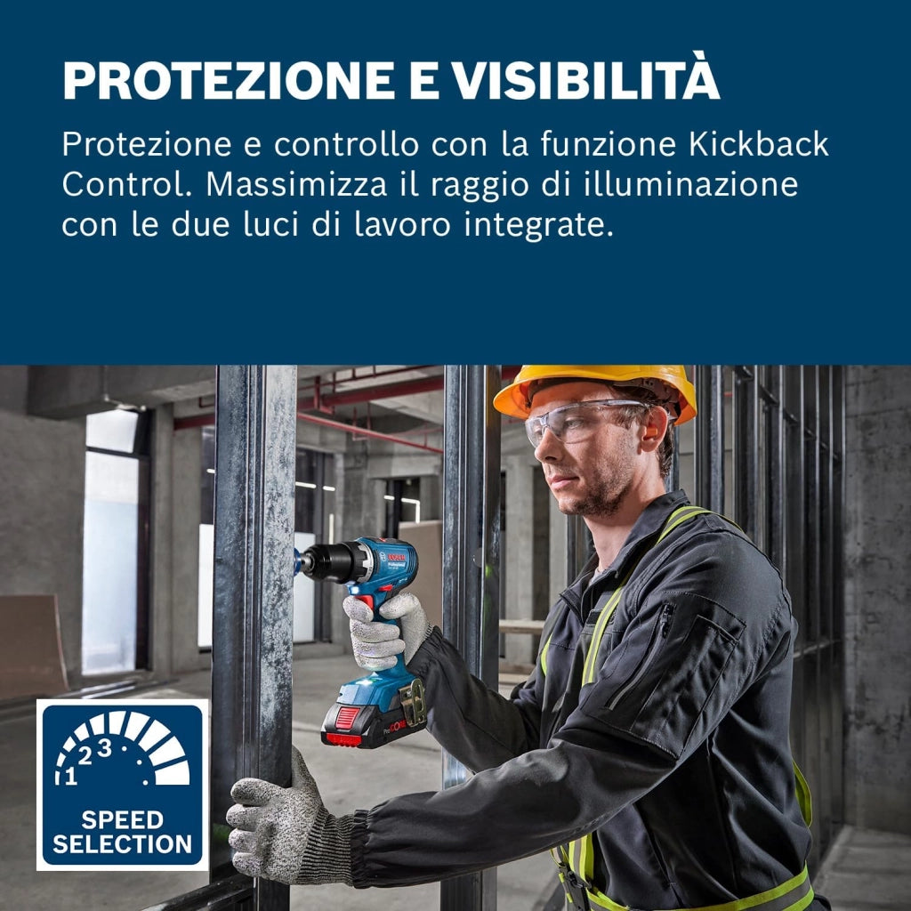 Bosch Professional 18V System Trapano-avvitatore a batteria GSR 18V-65 (motore brushless, lunghezza della testa 166, incl. 2 batterie GBA 4.0Ah, 82AC, L-Case)