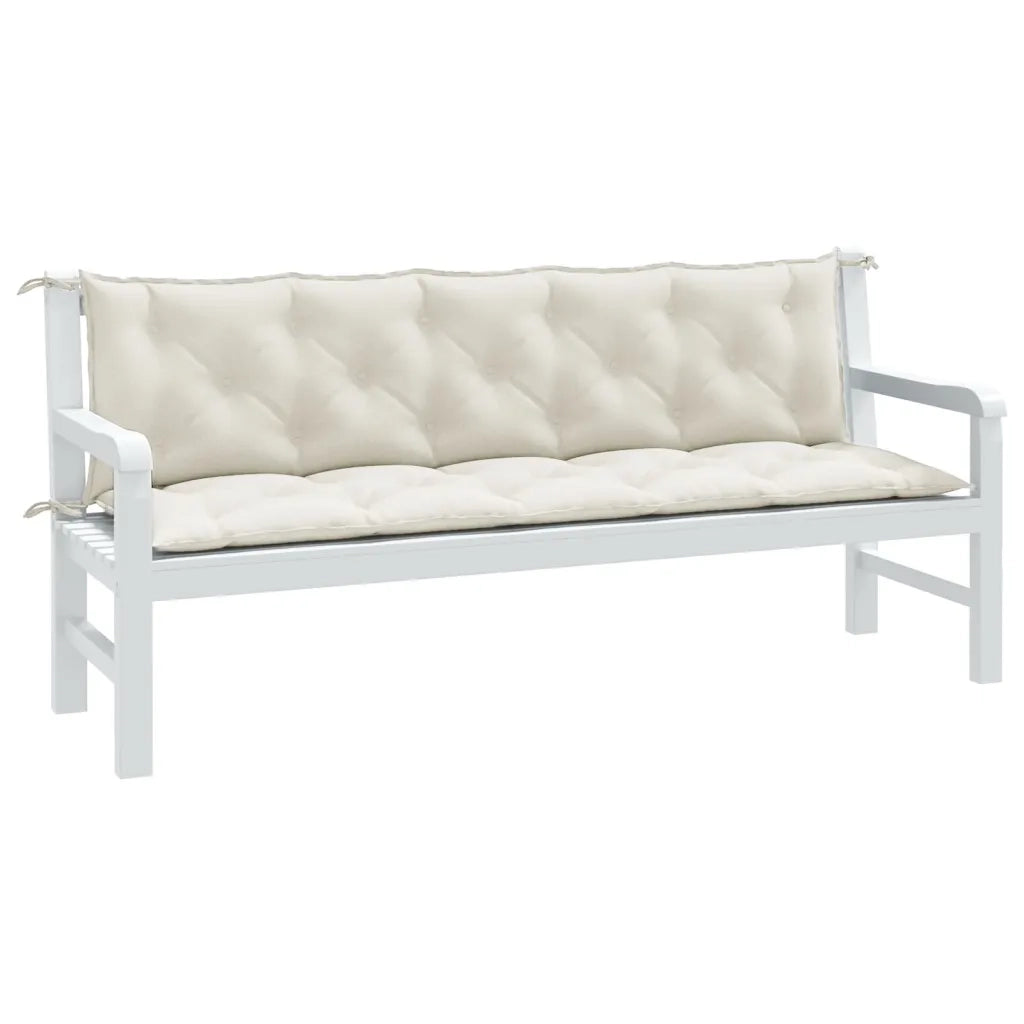 Cuscini Panca Giardino 2pz Crema MÃ©lange 180x50x7 cm Tessuto