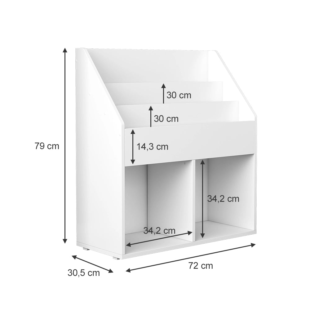 Vicco Libreria bambini Bianco 72 x 79 cm con ampi ripiani