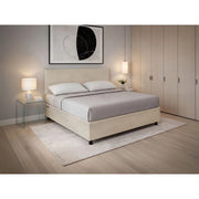 Letto imbottito Matrimoniale 160x200 cm Flat - Contenitore,Microfibra,Sabbia