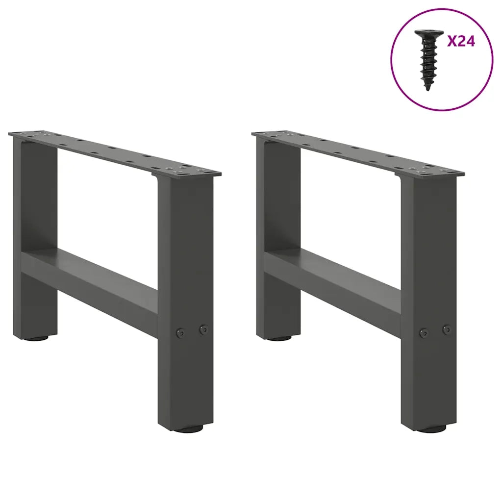 Gambe per Tavolino da Caffè Antracite 2 pz 50x(30-31) cm Acciaio 4013262