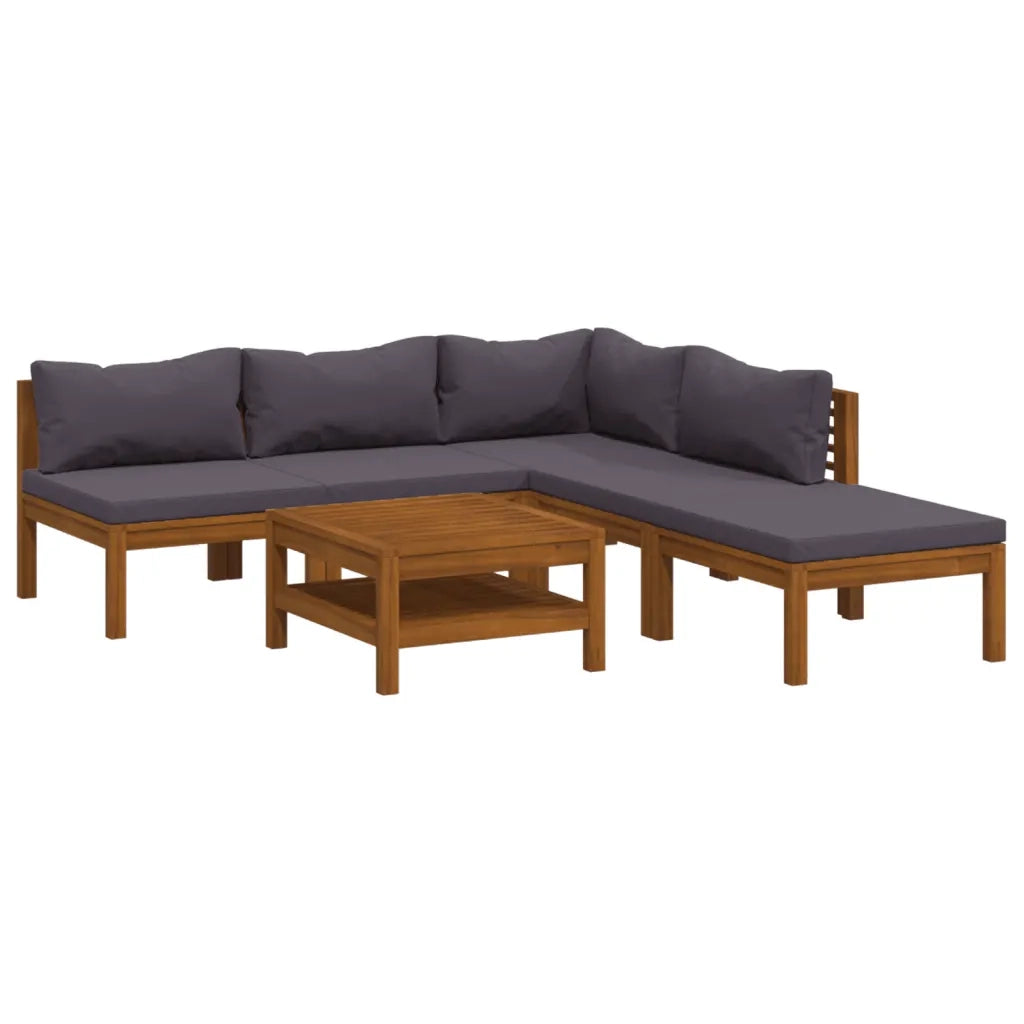 Set Divani da Giardino 6 pz con Cuscini in Massello di Acacia cod mxl 38172