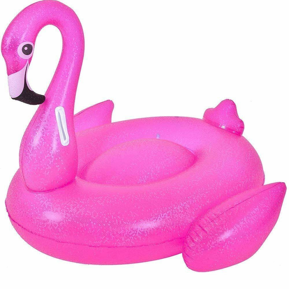 Trade Shop - Fenicottero Cavalcabile Gioco Gonfiabile Bambini 110x102cm Mare Piscina Spiaggia -