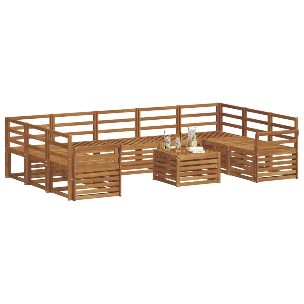 Set divani 10 pcs Naturale Legno di Acacia Massello 3375519