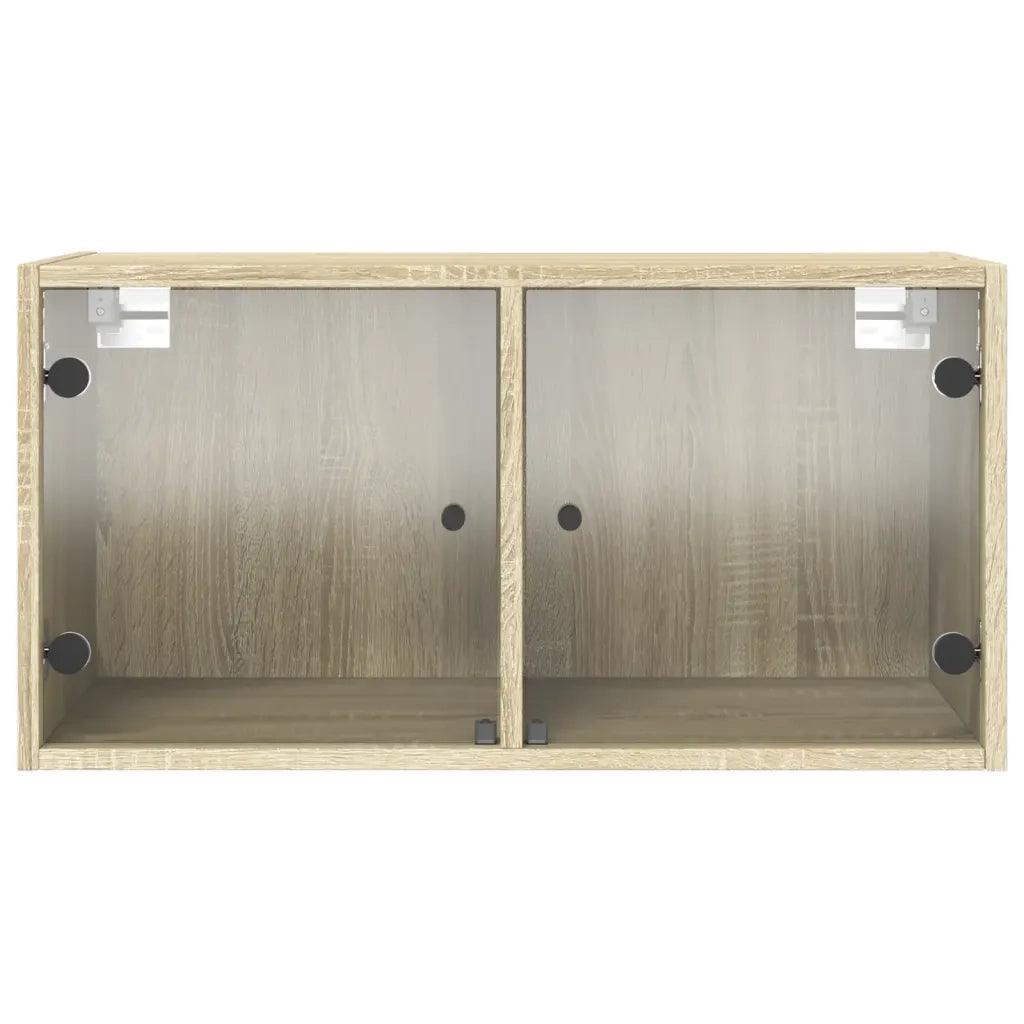 Armadietto a Muro | Mobile a Muro con Ante in Vetro Rovere Sonoma 68,5x37x35 cm