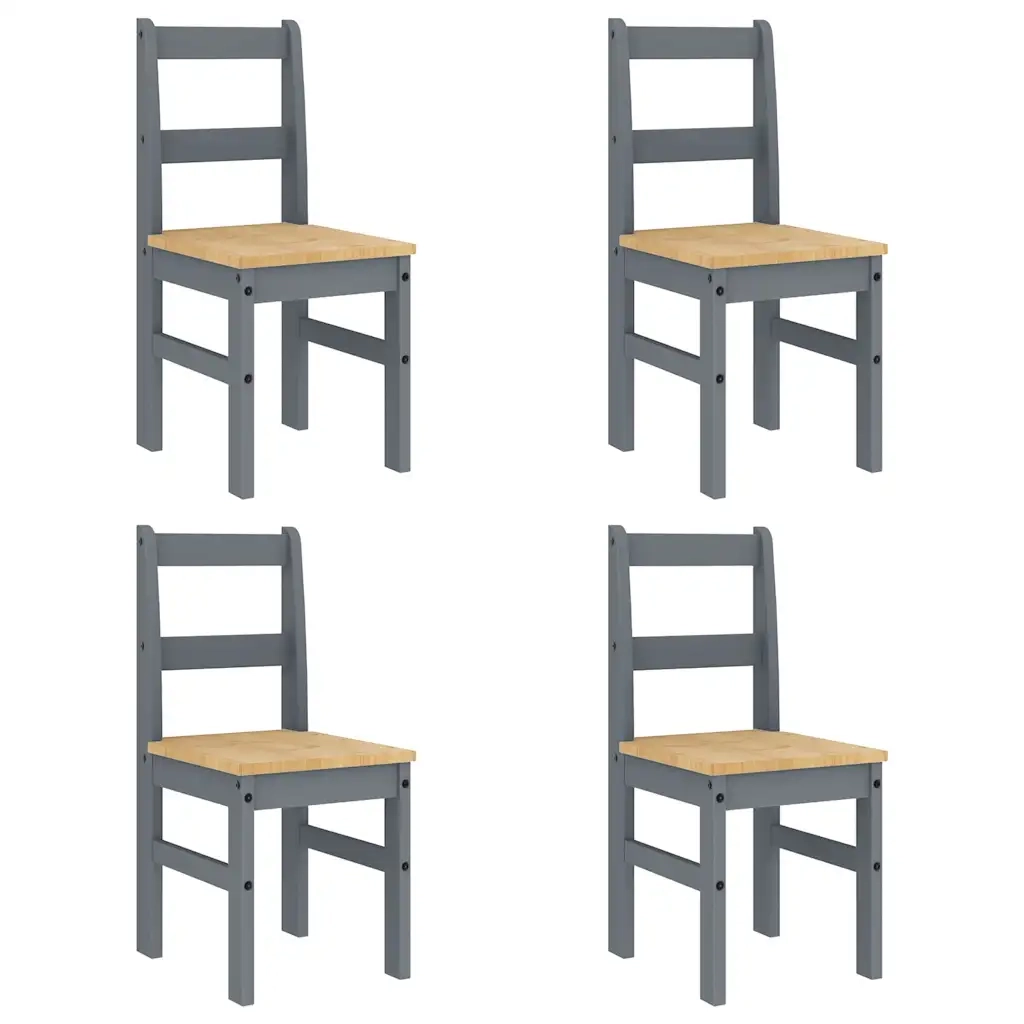 Set da Pranzo 5 pz PANAMA Grigio in Legno Massello di Pino 3345171