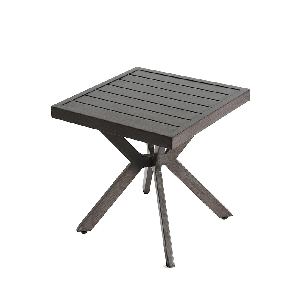Tavolino da esterno quadrato in alluminio - Xylo - Grigio scuro resistente alle intemperie facile da pulire