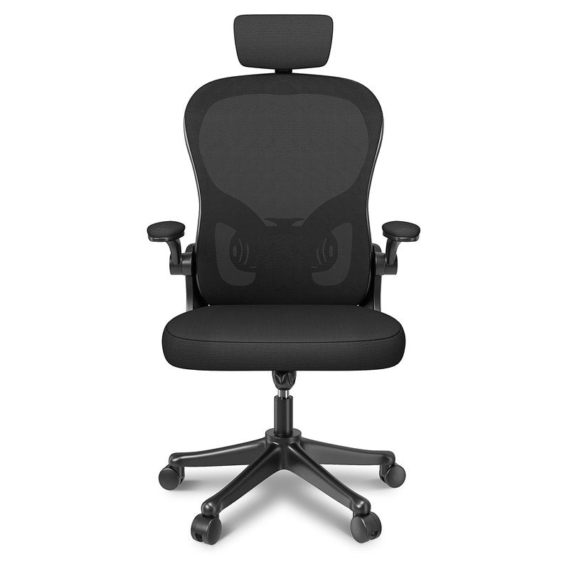 Sedia da ufficio - Poltrona ergonomica HAMLODY con braccioli 2D, altezza poggiatesta supporto lombare schienale regolabile nero