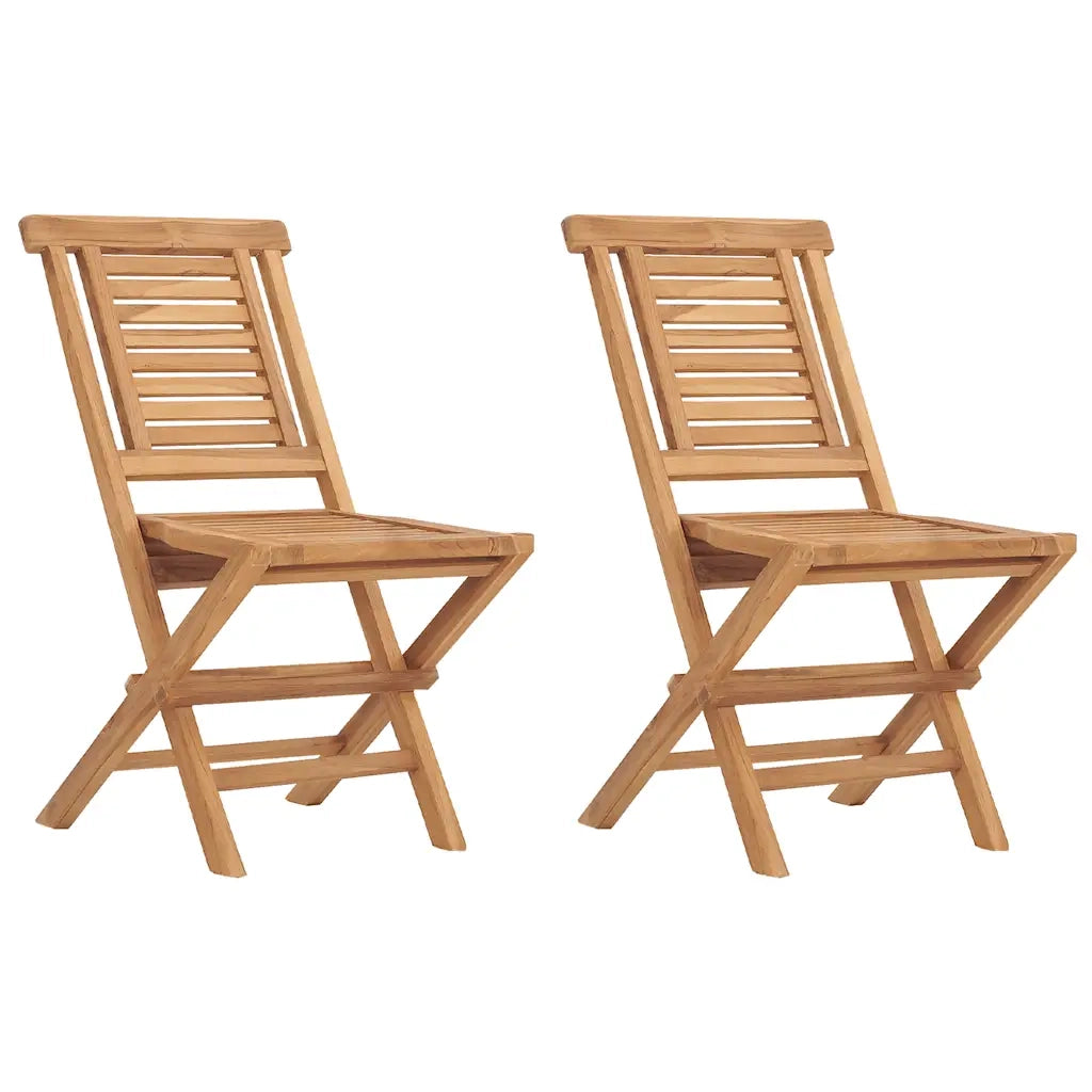 Sedie da Giardino Pieghevole 2pz 47x63x90cm Legno Massello Teakcod mxl 79438