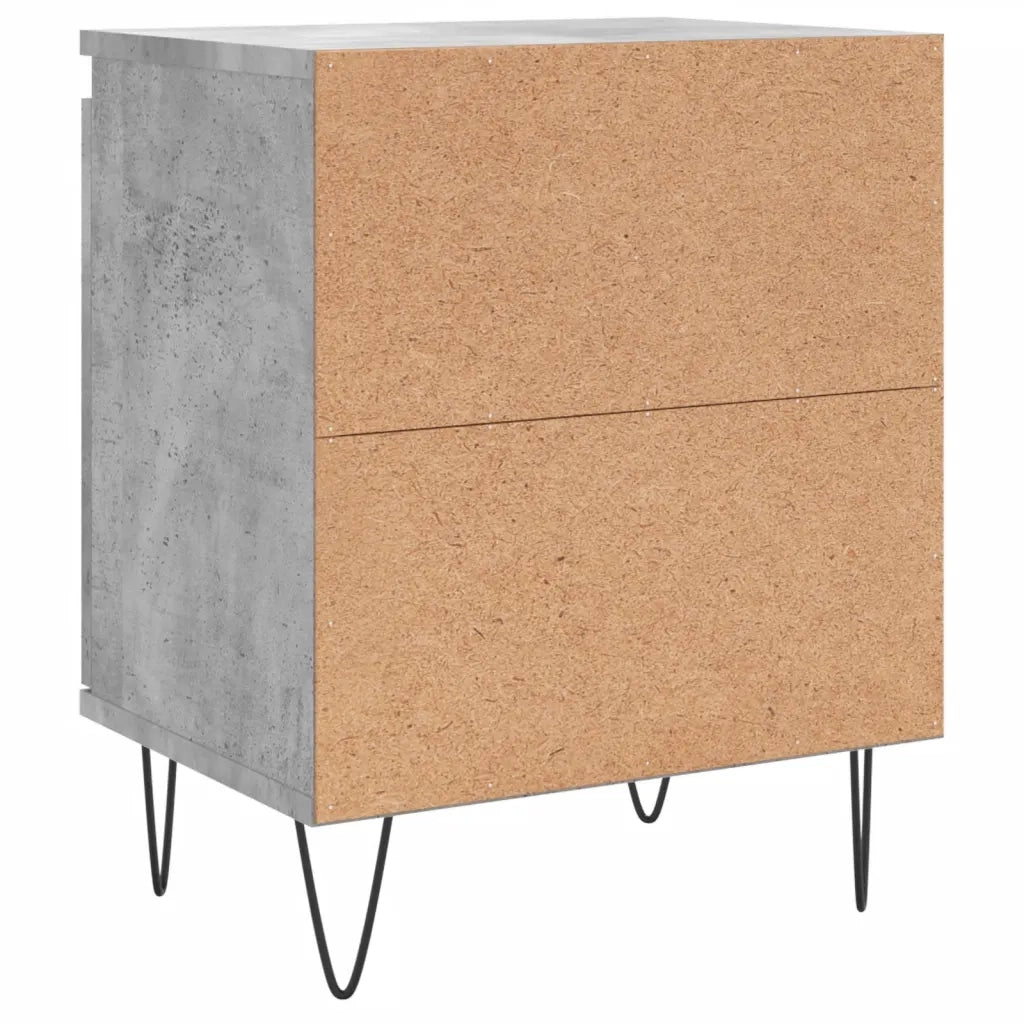 Comodini 2 pz Grigio Cemento 40x30x50 cm in Legno Multistrato