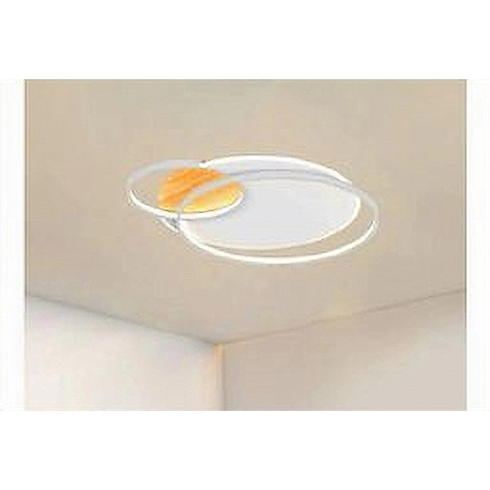 Trade Shop - Plafoniera Led 38w Cerchi Bianco Lampadario Soffitto Moderno Luce Naturale 70838 -