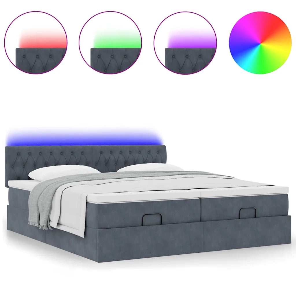 Struttura Letto Pouf con Materassi 180x200 cm Velluto 3312942