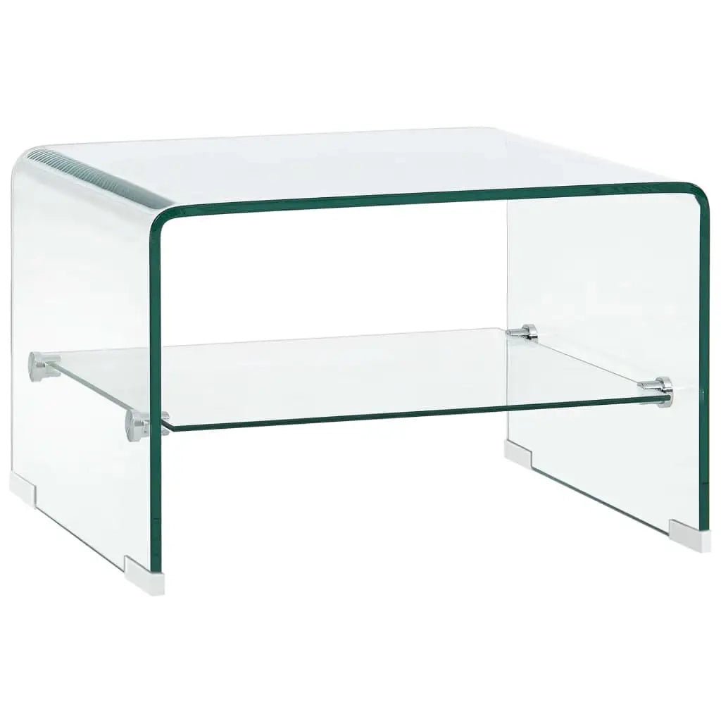 Tavolino da Salotto-Tavolino da soggiorno Trasparente 50x45x33 cm in Vetro Temperato