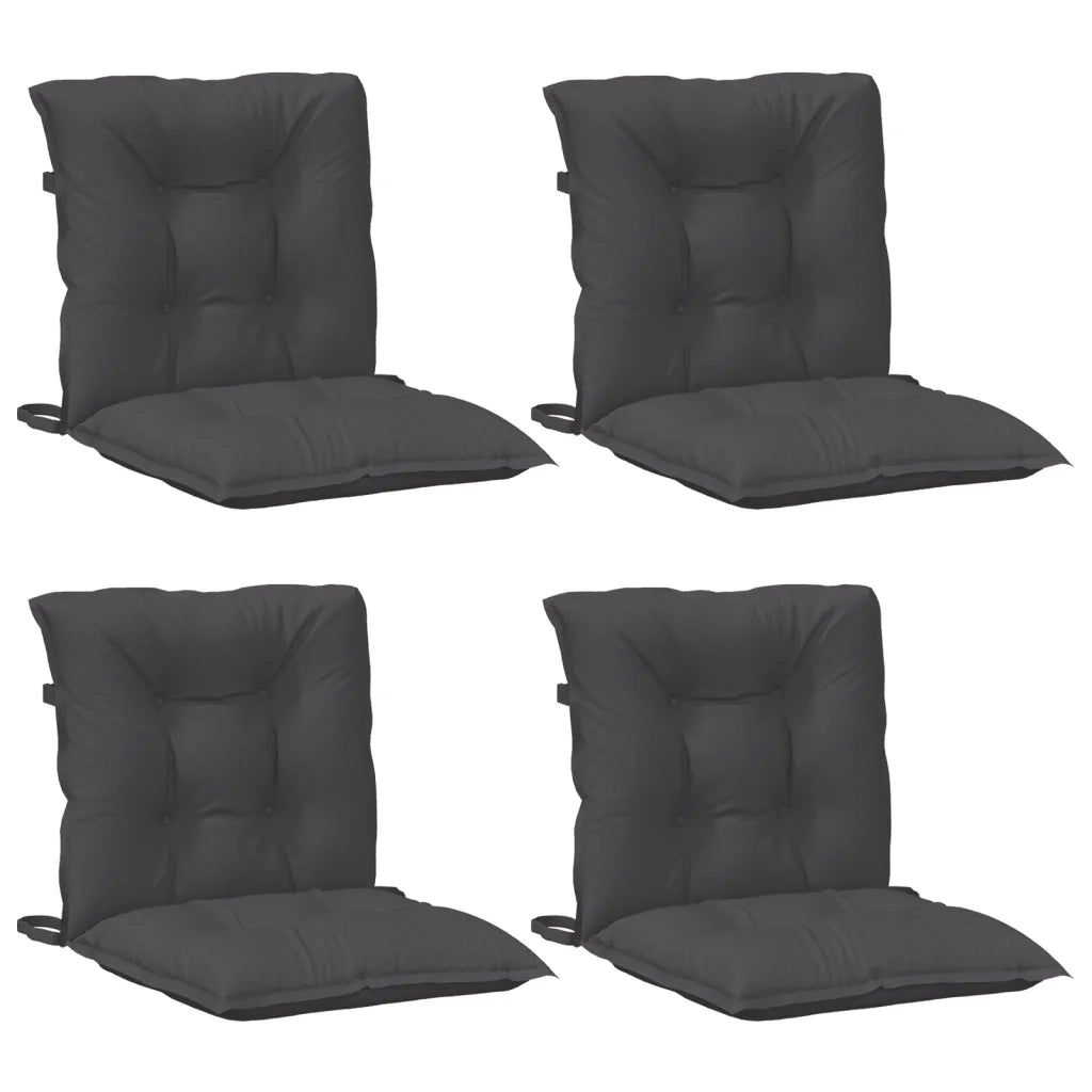 Cuscini Sedia Schiena Bassa 4 pz Antracite Mélange 100x50x7 cm 4002377