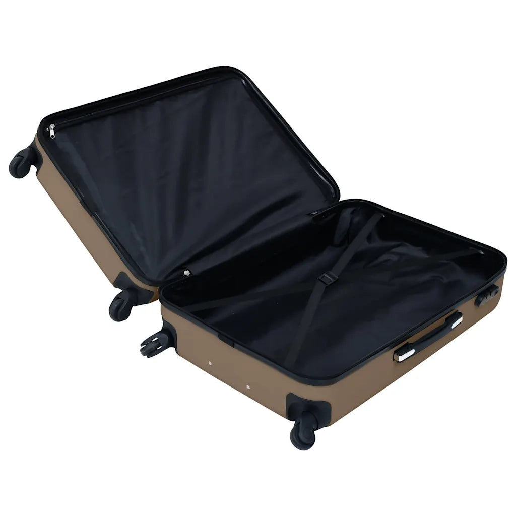 Set Valigie Trolley a Custodia Rigida 2 pz Marrone in ABS 92433