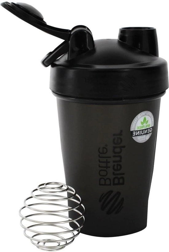 Bottiglia Shaker Classica Nero 20oz - Per Shaker di Proteine e Pre Allenamento