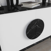 Madia 2 Ante 110x35,6x82 cm in MDF Gora Bianco