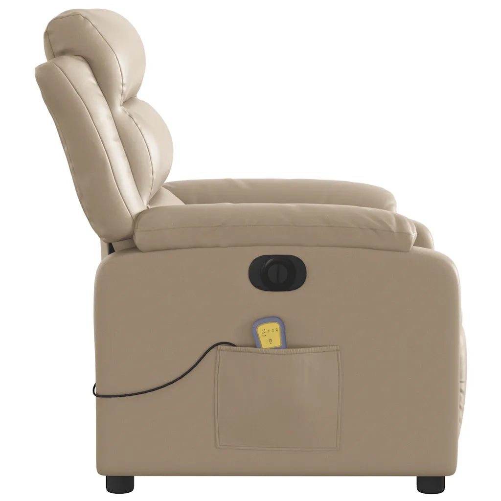 Divano Sedia-Poltrona Reclinabile Massaggio Elettrica Cappuccino Similpelle 300420