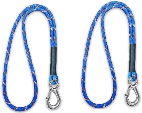 Set di 2 anelli oscillanti - 50 cm corda - Ophangset per lettino oscillante - Haken per sedia oscillante - Adatto per interni ed esterni - Set di ophanging per lettino oscillante - Blu - Adatto per lettino oscillante a sponde