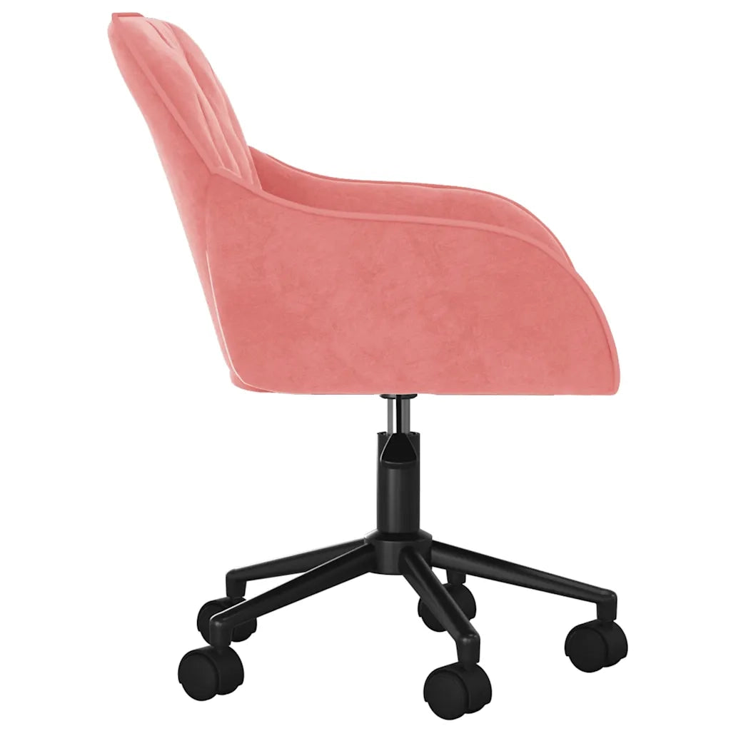 Sedia Girevole da Ufficio Rosa in Velluto 344871