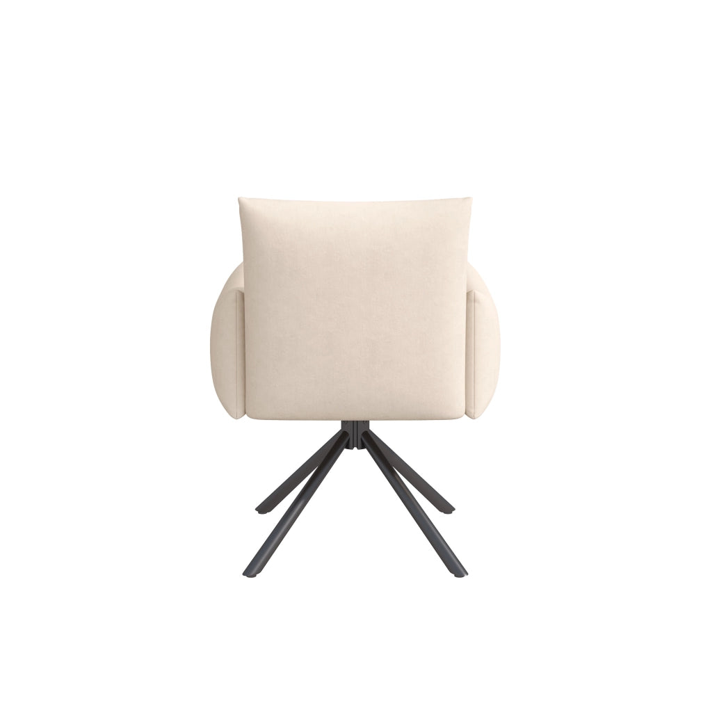 Set di 6 sedie da pranzo girevoli a 360°; ergonomiche; in velluto beige