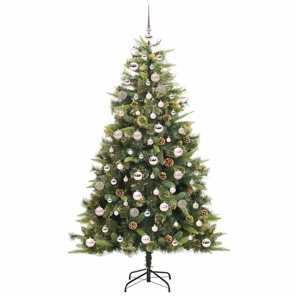 Albero di Natale artificiale pieghevole con coni Verde 180 cm 3395091
