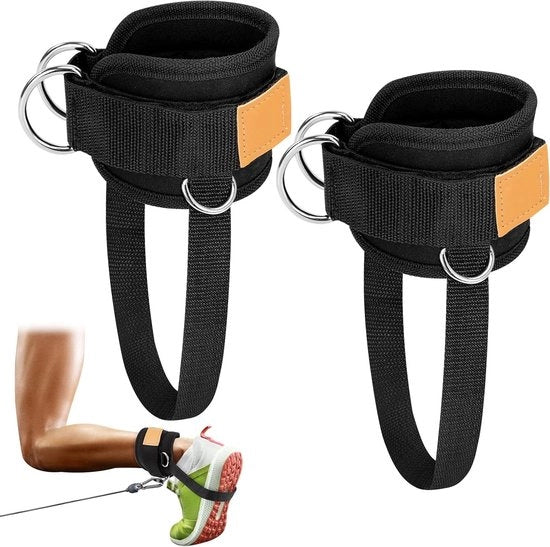 Anelli per allenamento dei polpacci per uomo e donna | 2 pezzi | Cinture elastiche | Strumento per allungare le gambe | Allenamento per gambe | Nero