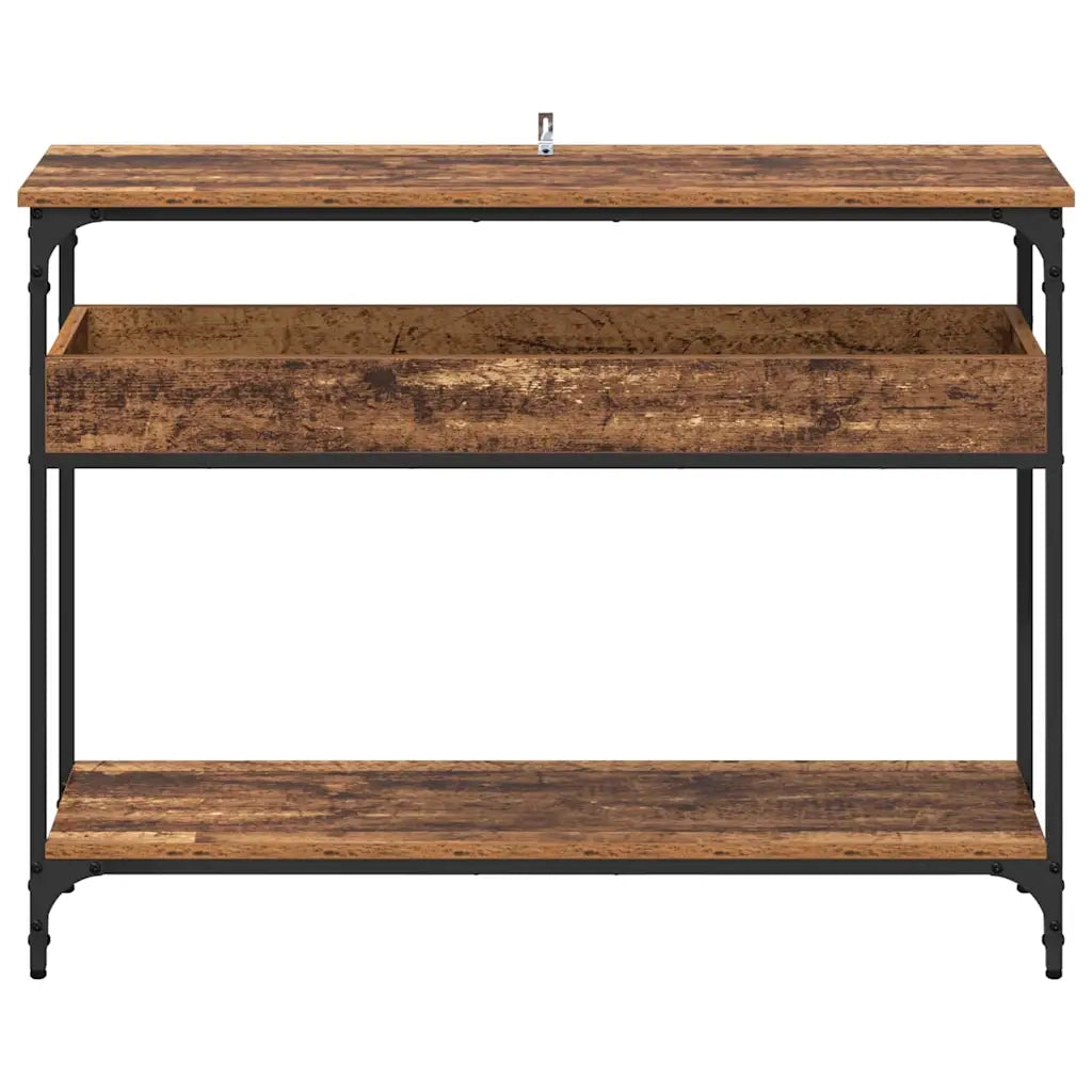 Tavolo consolle con lo scaffale Legno vecchio 100 x 29 x 75 cm