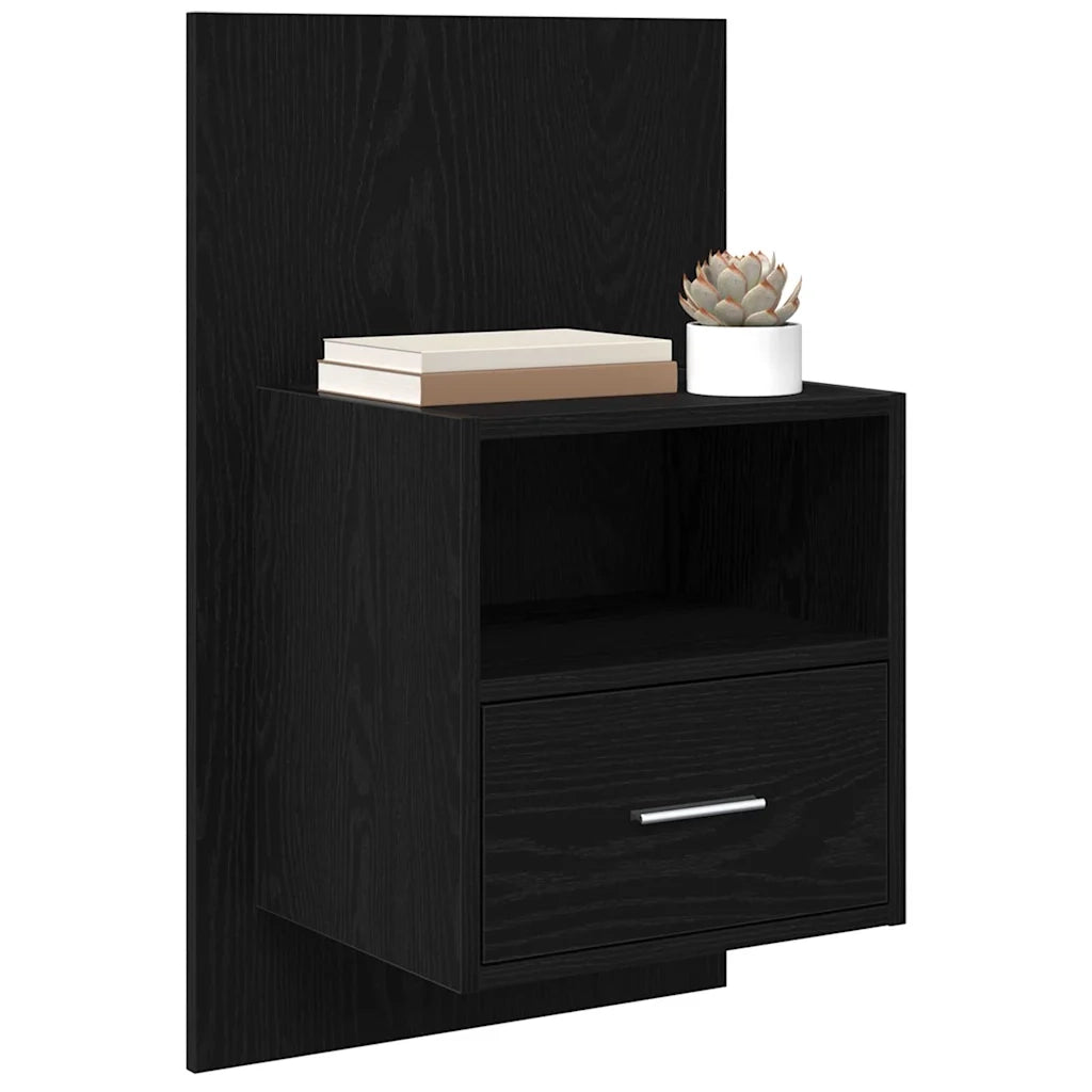Set di 2 Comodini | Armadio da Notte | Mobiletto da notte Rovere Nero 50 x 32,5 x 80cm