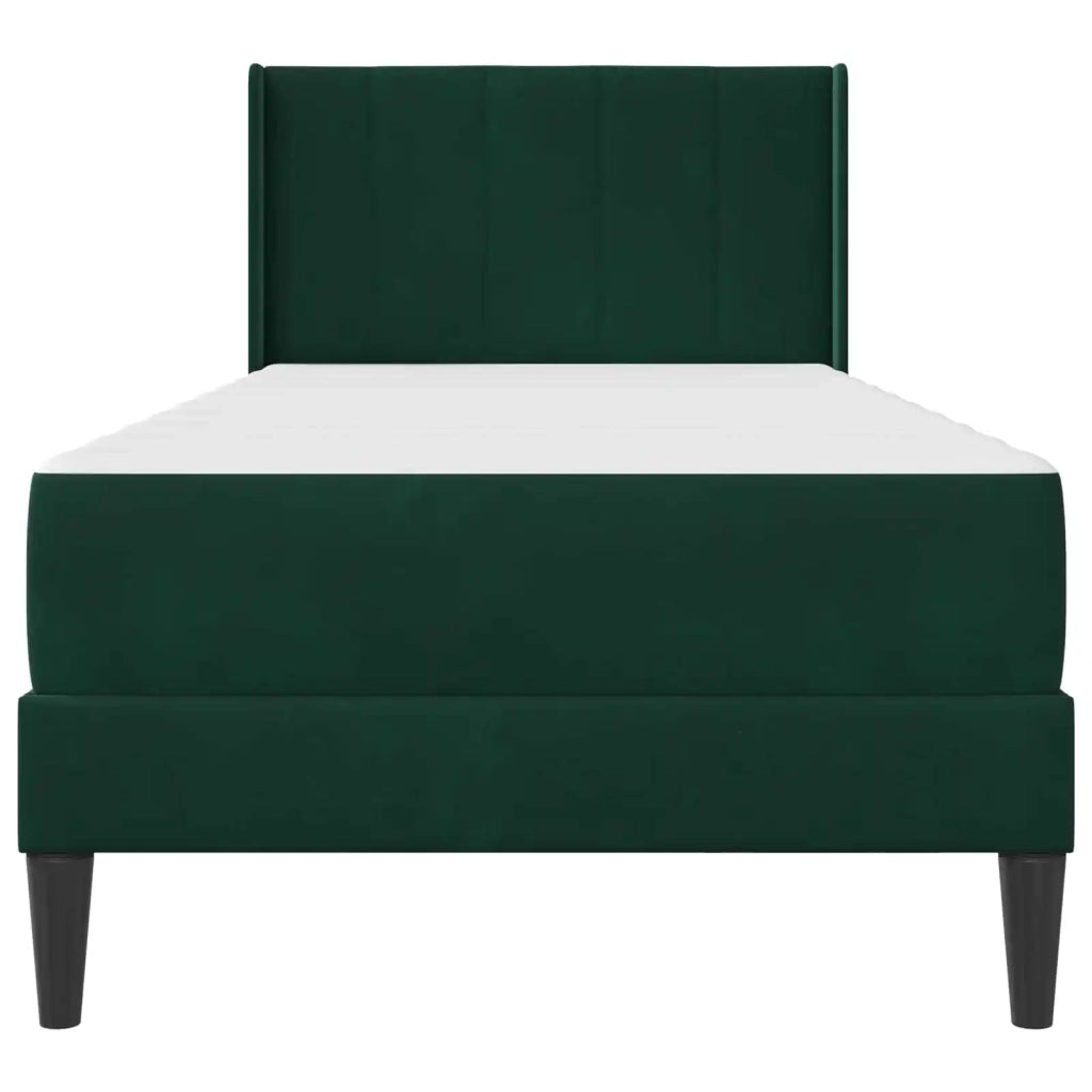 Struttura letto con materasso Verde Scuro 90 x 200 cm Velluto