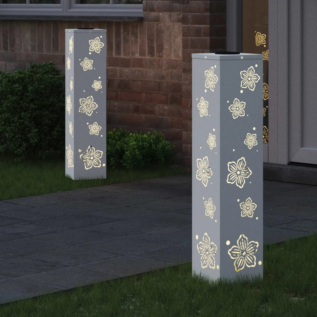 Faro LED solare per sentieri 2 pz Bianco CFW1195967