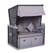 Poltrona da Spiaggia 2 Posti con Schienale Reclinabile ¨C Xylo ¨C Grigio 118x79x150cm