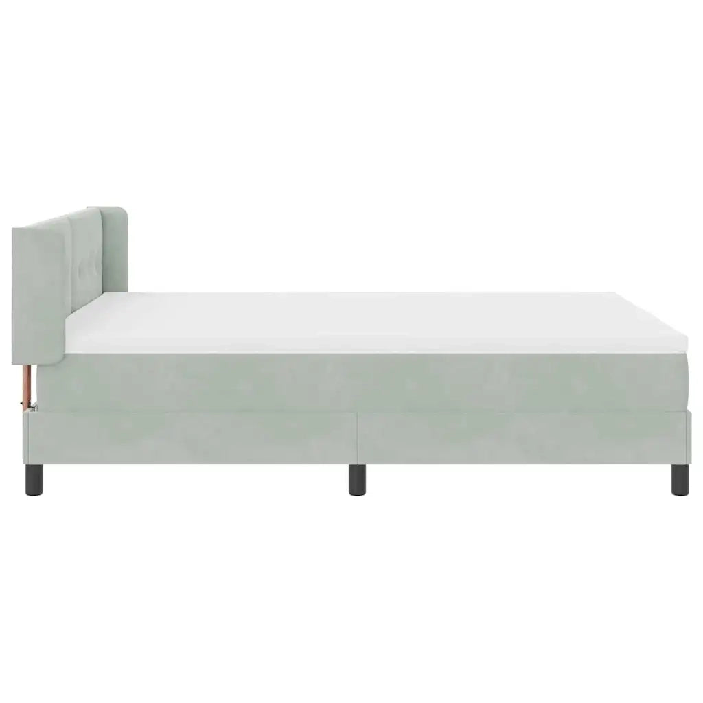 Letto a molle con testiera Grigio chiaro 200 x 160 cm Velluto 3341474
