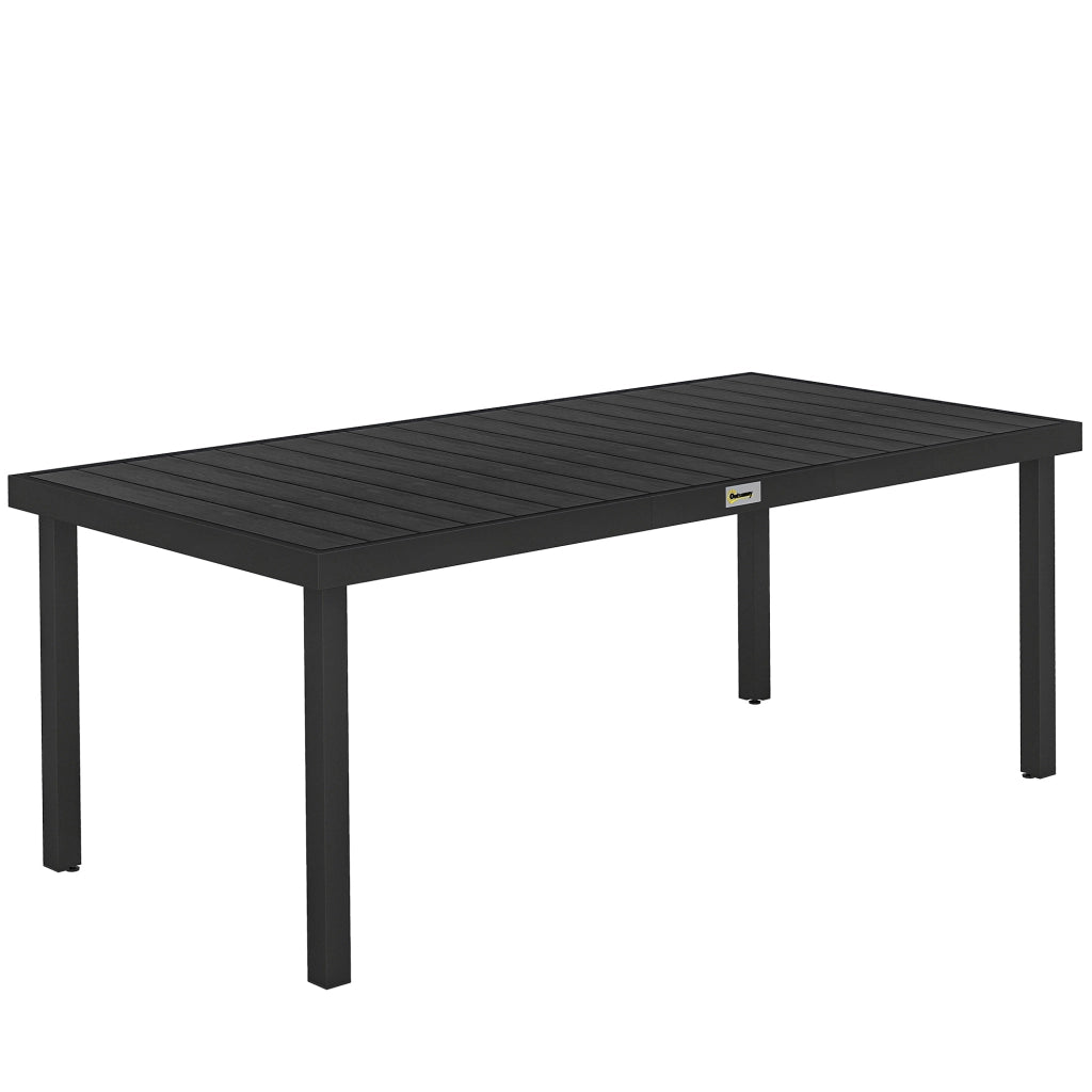 Tavolo da giardino; tavolo da esterno; tavolo per mobili da giardino; impermeabile; 190 x 90 x 74 cm; nero