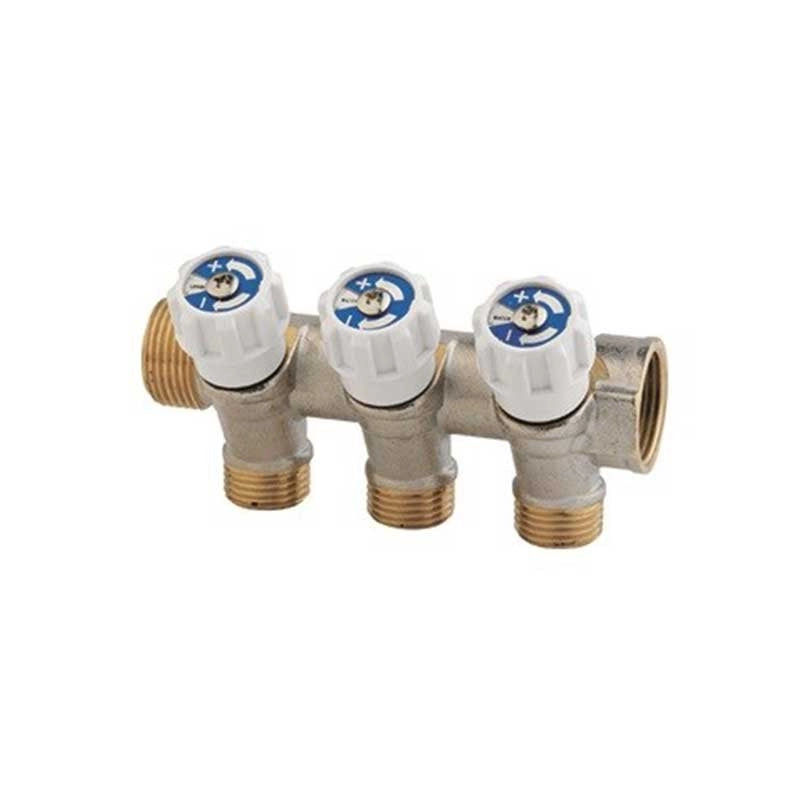 Collettore con vitone 45° a 3 vie (3/4"x1/2")