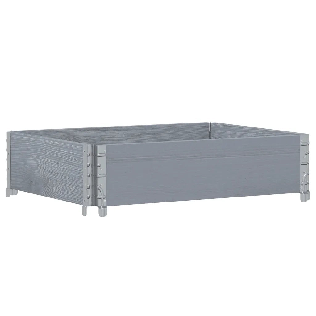Fioriera da Giardino-Vaso da Esterno-Contenitore per Piante Grigia 80x60 cm Legno Massello di Pino