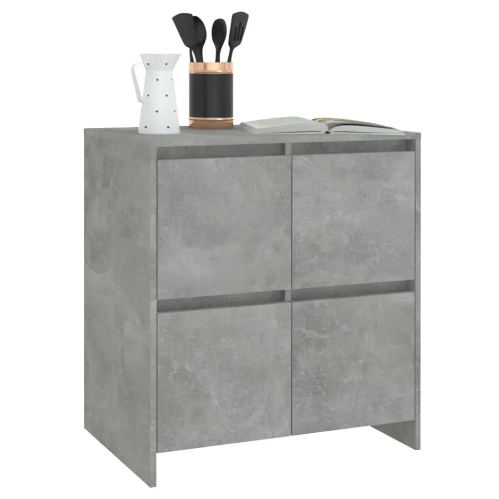 Credenze 2 pz Grigio Cemento 70x41x75 cm in Legno Multistrato 3098092