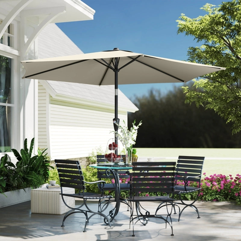 Parasole flessibile 270 cm da balcone e giardino con manovella protezione UV 50+ colore bianco crema