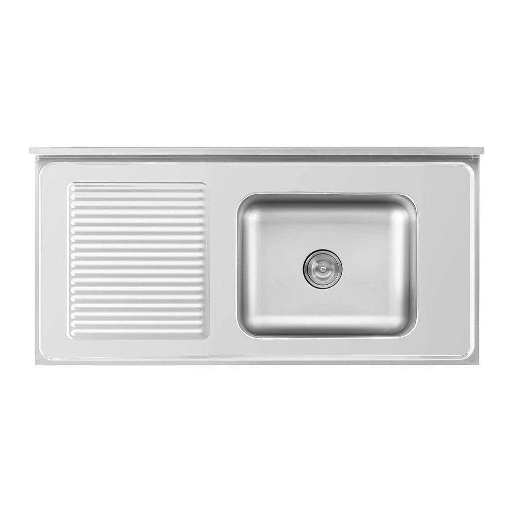 Lavello professionale in acciaio inox su mobile base con lavello in acciaio inox (1 vasca: 500 x 400 x 260 mm altezza paraschizzi: 100 mm piedini regolabili) 14_0005020