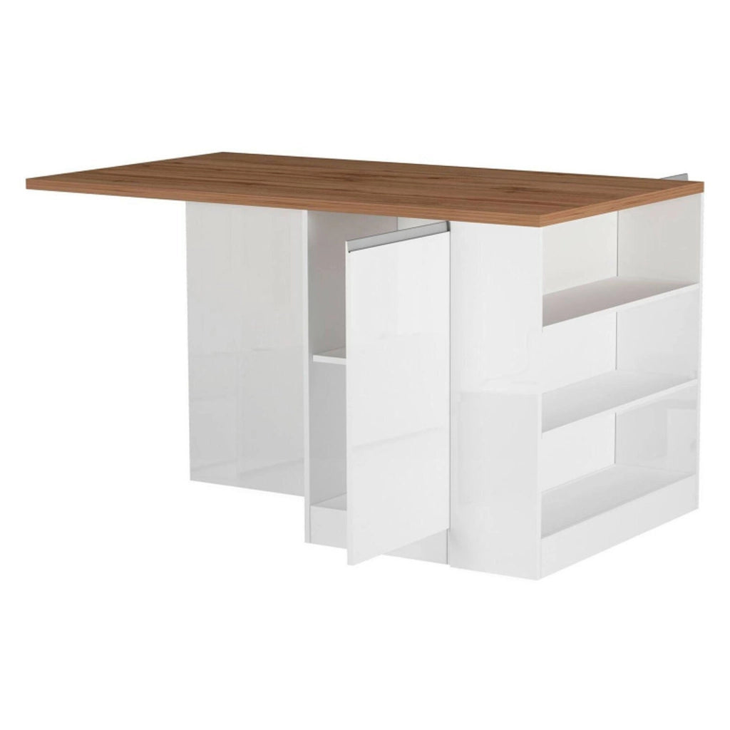 Cucinino Armend, Cucina Modulabile, Elettrodomestici non inclusi, Made in Italy, Bianco Lucido