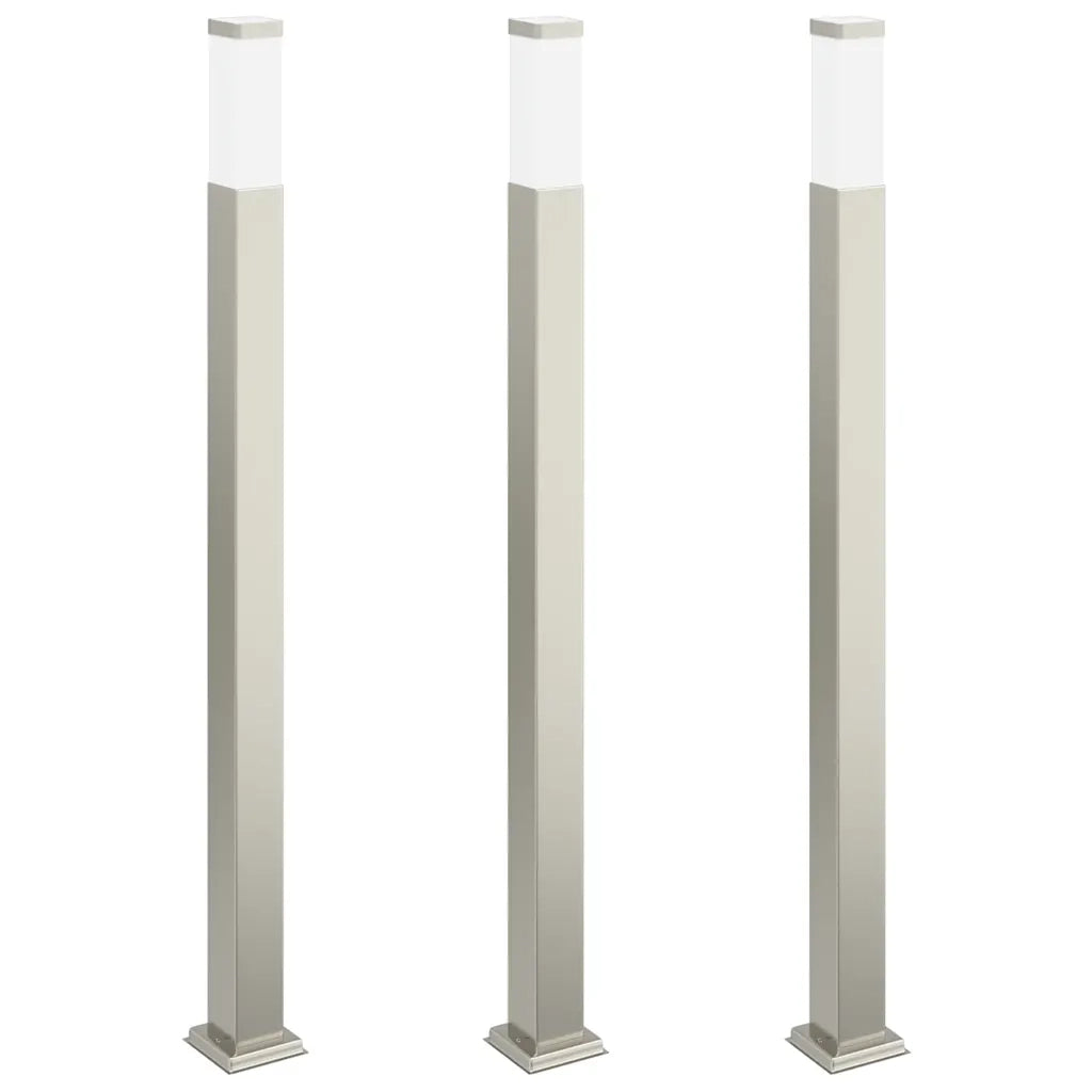 Lampioni a palo 3 pz 110 cm Acciaio Inox IP44 4006052