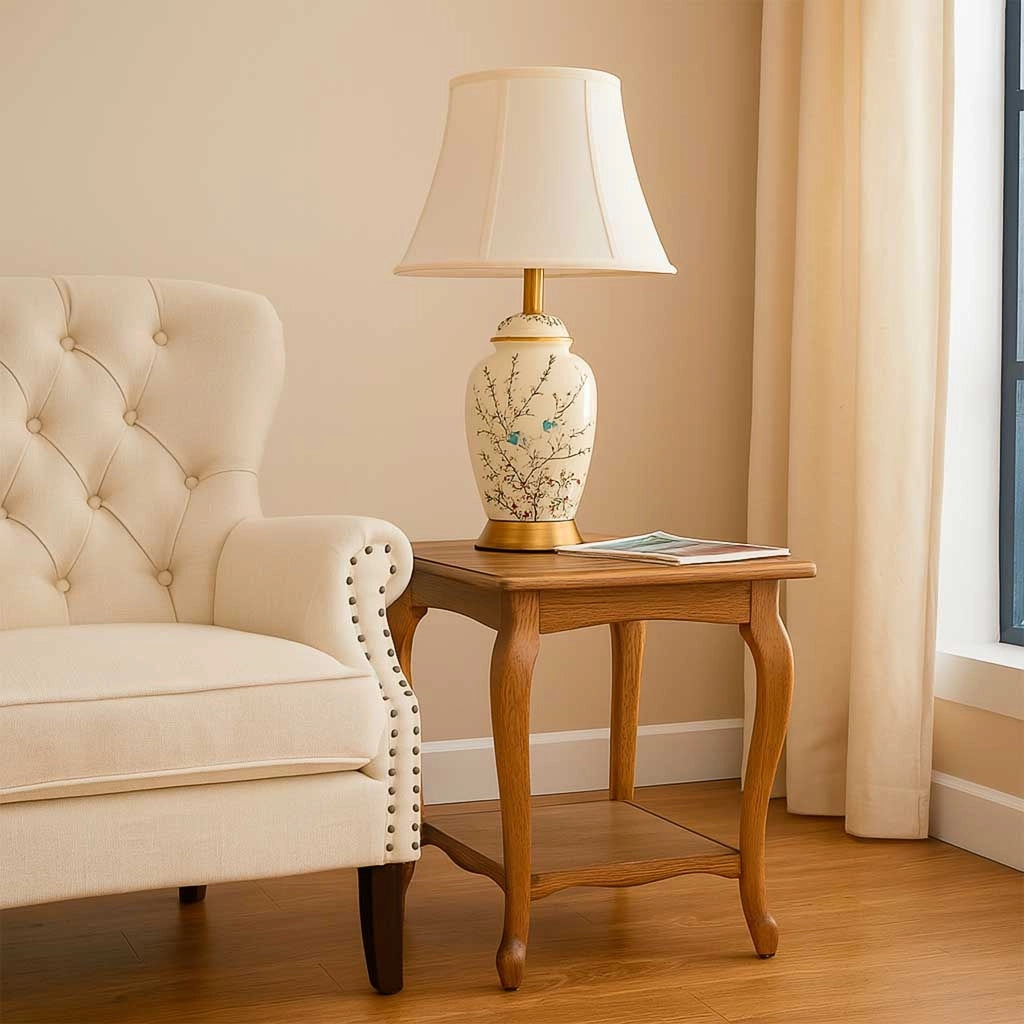 Lampada da tavolo in ceramica bianca D33x55