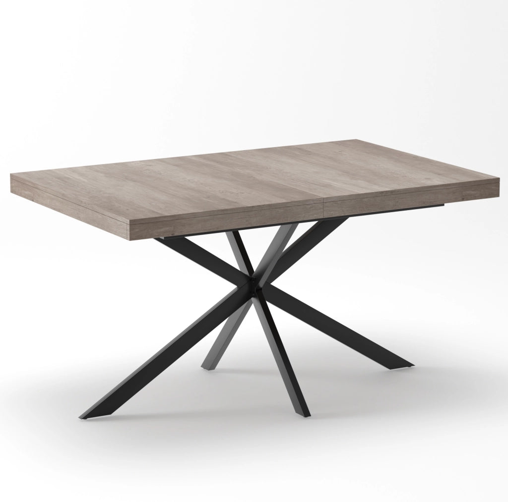 Tavolo allungabile 140-180 cm con vano contenitore grigio