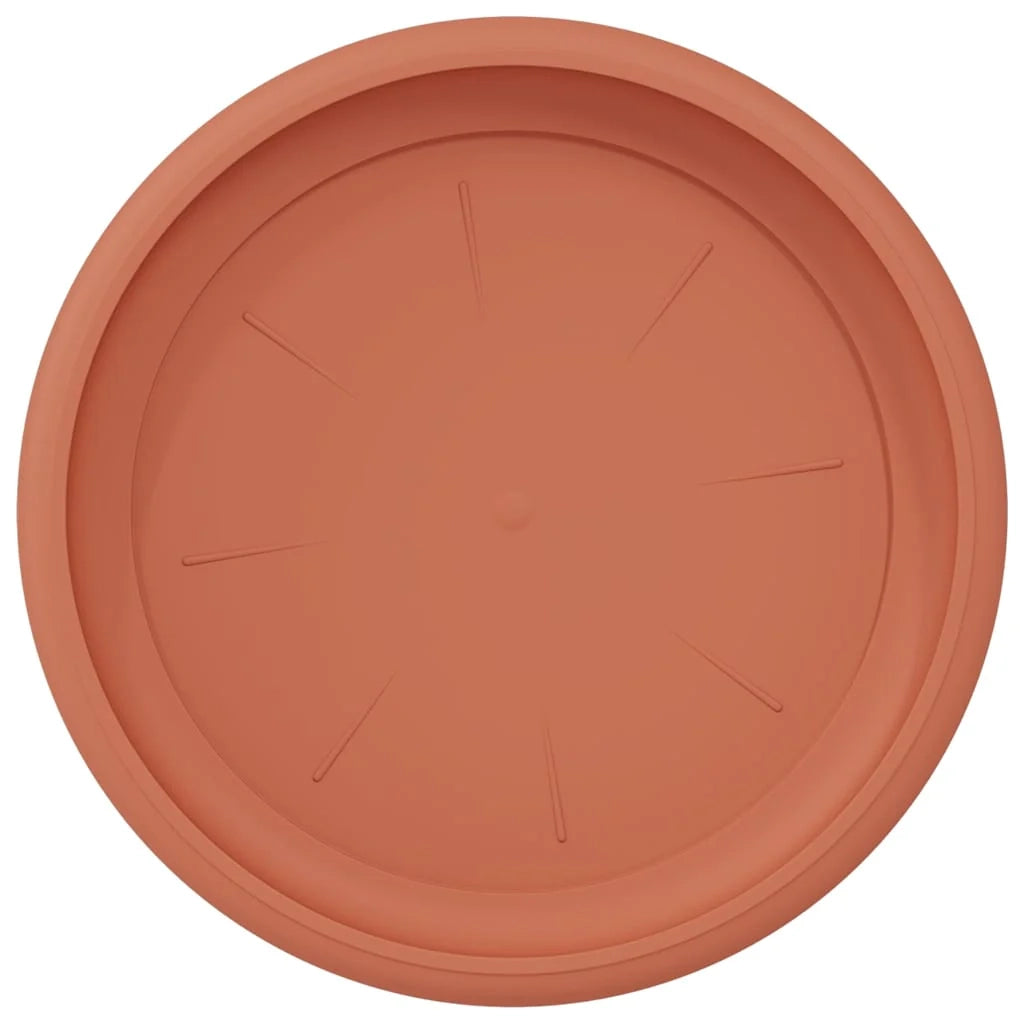Set di 6 vassoi rotondi ergonomici moderni per fiori 19 x 19 x 2 cm in plastica rosso mattone 02_0059337