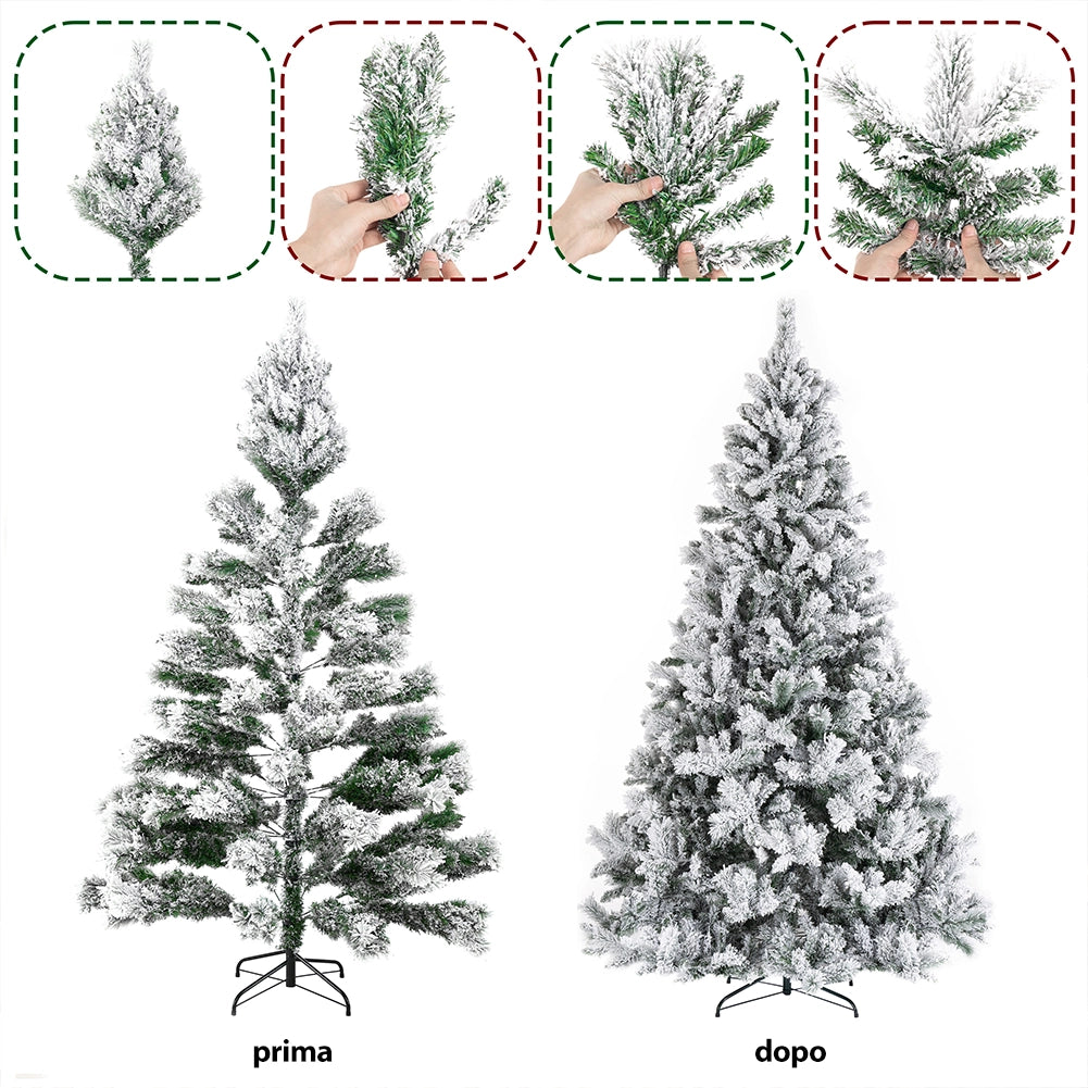 Albero di Natale Innevato Bianco Foltissimo 240cm 2050 Rami Pvc Ignifugo