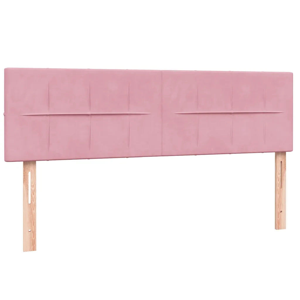 Giroletto a Molle con Materasso Rosa 160x210 cm in Velluto 3318122