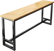 Tavolo Alto Bancone Bar Tavolo Cucina Tavolino Alto e Stretto da Balcone Salvaspazio con Telaio in Metallo per Soggiorno e Sala Da Pranzo Bar Ristorante(Pine(single),39.4x11.8x41in)